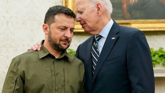 President Joe Biden meets with Ukrainian President Volodymyr Zelenskyy in the Oval Office of the White House, Thursday, Sept. 21, 2023, in Washington. (AP Photo/Evan Vucci, File)(AP)