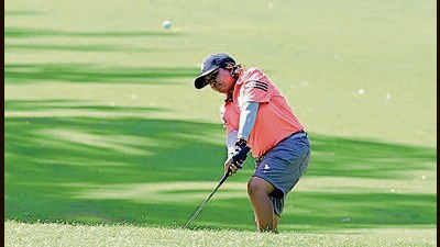A player in action at the Chandigarh Golf Club on Wednesday. (Ravi Kumar/HT) A player in action at the Chandigarh Golf Club on Wednesday. (Ravi Kumar/HT)