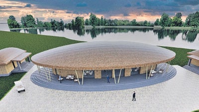 An artist’s impression of the proposed convention centre. (HT Photo) An artist’s impression of the proposed convention centre. (HT Photo)