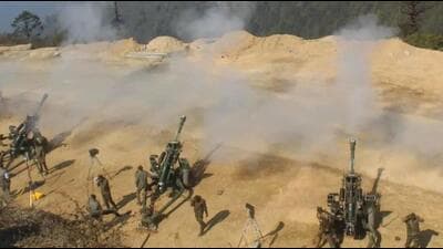 Armed forces carried out an integrated surveillance and firepower training in the Buland Bharat exercise in May (Twitter Photo) Armed forces carried out an integrated surveillance and firepower training in the Buland Bharat exercise in May (Twitter Photo)