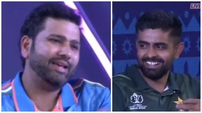 Rohit was flummoxed by a reporter's query during the ICC Captains’ Call event (Twitter/Star Sports screengrab) Rohit was flummoxed by a reporter's query during the ICC Captains’ Call event (Twitter/Star Sports screengrab)
