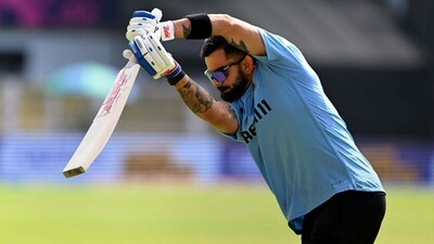 India's Virat Kohli during a practice session (PTI) India's Virat Kohli during a practice session (PTI)