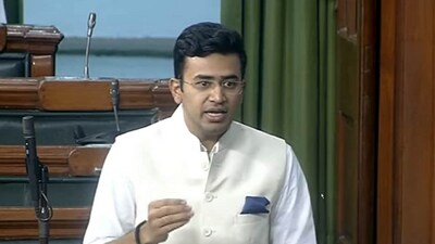 BJP MP Tejasvi Surya. BJP MP Tejasvi Surya.