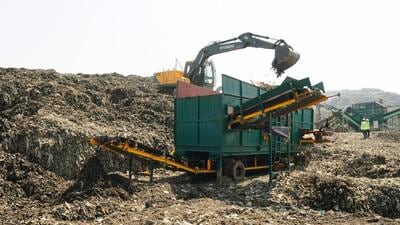 Spread over an area of 62 acres, the Okhla landfill site had 60 lakh tonnes of legacy waste in July 2019 when the biomining project was first started on the orders of the green court. (ANI) Spread over an area of 62 acres, the Okhla landfill site had 60 lakh tonnes of legacy waste in July 2019 when the biomining project was first started on the orders of the green court. (ANI)