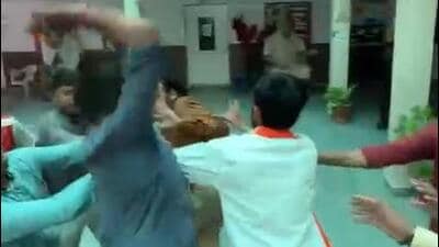 The assault on the teacher was recorded on a mobile phone (Screengrb) The assault on the teacher was recorded on a mobile phone (Screengrb)