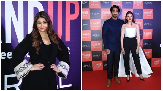 Aishwarya Rai and Aditi Rao Hydari with Siddharth at L'Oreal event.