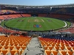 This is how the stadium looked after the first 25 overs. This is how the stadium looked after the first 25 overs.