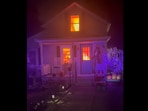 Snapshot of the house with Halloween decor. 