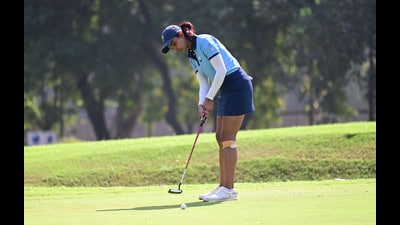 A player in action during the Chandigarh Golf League on Thursday. (Ravi Kumar /HT) A player in action during the Chandigarh Golf League on Thursday. (Ravi Kumar /HT)