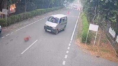 A screengrab of the CCTV footage, which captured the incident. A screengrab of the CCTV footage, which captured the incident.