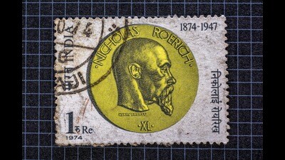 A vintage postal stamp of Nicholas Roerich (1874-1947) (AnilD/Shutterstock)