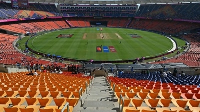 This is how the stadium looked after the first 25 overs. (AFP) This is how the stadium looked after the first 25 overs. (AFP)