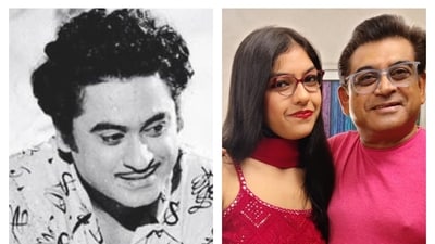 Kishore Kumar; (right) Muktika with father Amit Kumar Kishore Kumar; (right) Muktika with father Amit Kumar