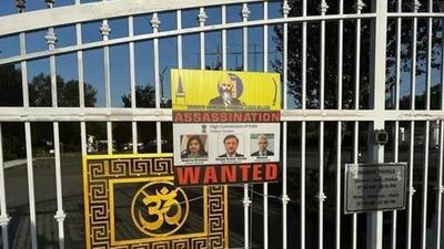 On August 12, the Lakshmi Narayan Mandir in Surrey was desecrated with posters pasted on its front gate and ear doors. (HT file photo) On August 12, the Lakshmi Narayan Mandir in Surrey was desecrated with posters pasted on its front gate and ear doors. (HT file photo)