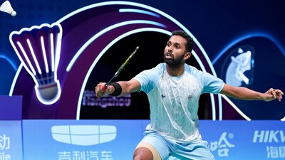 India's HS Prannoy in action against Malaysia's Lee Zii Jia during the Men's Singles Quarterfinal badminton match at the 19th Asian Games. (PTI) India's HS Prannoy in action against Malaysia's Lee Zii Jia during the Men's Singles Quarterfinal badminton match at the 19th Asian Games. (PTI)