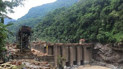 Satellite images showed that the town developed rapidly at the confluence of Lachen and Lachung rivers, where the Teesta dam was built, and has grown faster since the dam construction started in 2009 (AFP) Satellite images showed that the town developed rapidly at the confluence of Lachen and Lachung rivers, where the Teesta dam was built, and has grown faster since the dam construction started in 2009 (AFP)