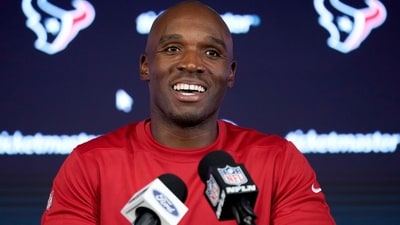 Houston Texans head coach DeMeco Ryans speaks to the media in Houston. (AP Photo/Eric Christian Smith) (AP) Houston Texans head coach DeMeco Ryans speaks to the media in Houston. (AP Photo/Eric Christian Smith) (AP)