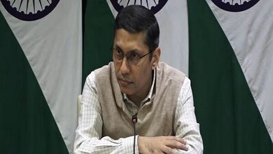 External affairs ministry spokesperson Arindam Bagchi addresses briefing on Thursday. (MEA/X) External affairs ministry spokesperson Arindam Bagchi addresses briefing on Thursday. (MEA/X)