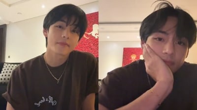 BTS member Kim Taehyung aka V dyed his hair black. BTS member Kim Taehyung aka V dyed his hair black.