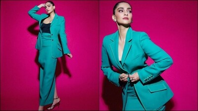 Sonam Kapoor, the ultimate fashionista of B-town is back after showing off her fashion prowess at Paris Fashion Week. Sonam is an absolute stunner who can pull off any look to perfection. Whether it's a red carpet-worthy gown or a chic pantsuit, the actress knows how to turn heads. Her Instagram feeds are filled with stylish looks, providing her followers with a treasure trove of fashion inspiration. And her latest look in a cyan ensemble is no exception and is sure to steal your hearts. (Instagram/@sonamkapoor) Sonam Kapoor, the ultimate fashionista of B-town is back after showing off her fashion prowess at Paris Fashion Week. Sonam is an absolute stunner who can pull off any look to perfection. Whether it's a red carpet-worthy gown or a chic pantsuit, the actress knows how to turn heads. Her Instagram feeds are filled with stylish looks, providing her followers with a treasure trove of fashion inspiration. And her latest look in a cyan ensemble is no exception and is sure to steal your hearts. (Instagram/@sonamkapoor)