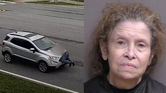 Florida woman drove off with the victim still clinging to the hood for two miles (Flagler County Sheriff's Office)