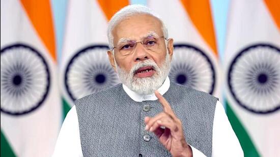 This was PM Modi’s third visit to Rajasthan in the last 11 days. (ANI photo)