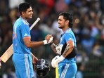 Shubman Gill and Ishan Kishan after India beat Sri Lanka to win the Asia Cup last month. Shubman Gill and Ishan Kishan after India beat Sri Lanka to win the Asia Cup last month.