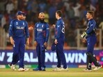 England's Jonny Bairstow, Jos Buttler and Moeen Ali look dejected after the match
