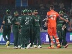 Pakistan players after win over Netherlands Pakistan players after win over Netherlands