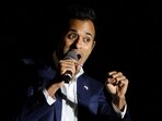 Republican U.S. presidential candidate Vivek Ramaswamy, speaks at a campaign event called  “Vektoberfest” in West Des Moines, Iowa, U.S. October 5, 2023. REUTERS/Rachel Mummey