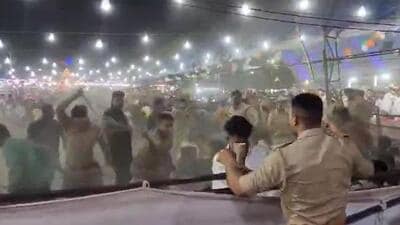 A large crowd had gathered to watch the performance in Mauranipur town, some 75 km from the district headquarters in Jhansi. (Screengrab)