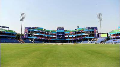 A view of the Arun Jaitley Stadium ahead of the ICC Men's Cricket World Cup 2023 match between South Africa and Sri Lanka, in New Delhi on Friday. (ANI) A view of the Arun Jaitley Stadium ahead of the ICC Men's Cricket World Cup 2023 match between South Africa and Sri Lanka, in New Delhi on Friday. (ANI)