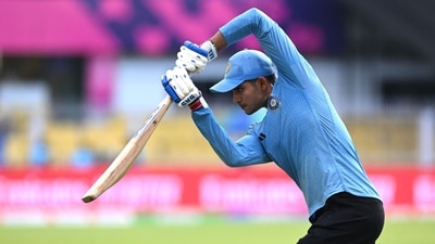 India's Shubman Gill plays a shot during a practice prior to a a warm-up match between India and England ahead of the ICC Men's Cricket World Cup (AFP) India's Shubman Gill plays a shot during a practice prior to a a warm-up match between India and England ahead of the ICC Men's Cricket World Cup (AFP)