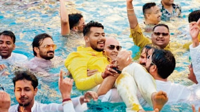 Chandrakar’s ₹200 crore wedding in Dubai boasted a glitzy Bollywood guest list. Chandrakar’s ₹200 crore wedding in Dubai boasted a glitzy Bollywood guest list.