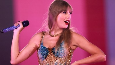 Taylor Swift performs during her Eras Tour at Sofi Stadium in Inglewood, California, August 7, 2023 (Photo by Michael Tran/AFP) (AFP) Taylor Swift performs during her Eras Tour at Sofi Stadium in Inglewood, California, August 7, 2023 (Photo by Michael Tran/AFP) (AFP)