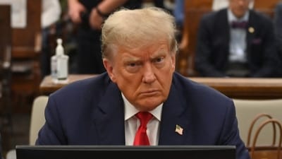 (FILES) Former US President Donald Trump sits inside the courtroom for the third day of his civil fraud trial in New York on October 4, 2023. (Photo by ANGELA WEISS / POOL / AFP) (AFP) (FILES) Former US President Donald Trump sits inside the courtroom for the third day of his civil fraud trial in New York on October 4, 2023. (Photo by ANGELA WEISS / POOL / AFP) (AFP)