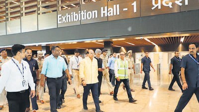 LG VK Saxena on Friday visited the YashoBhoomi centre, the site for the P20 Summit. The Yashobhoomi convention centre was inaugurated by Prime Minister Narendra Modi on September 17. (HT Photo) LG VK Saxena on Friday visited the YashoBhoomi centre, the site for the P20 Summit. The Yashobhoomi convention centre was inaugurated by Prime Minister Narendra Modi on September 17. (HT Photo)