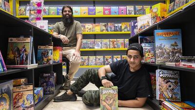 Mumbai, India - Oct. 6, 2023: Hamza Sayed- Founder of The Comic Book STore(R) and Jude de Souza- CEO@The Revolver Club(L) at The Comic Book Store at Khar, Bandra (W) in Mumbai, India, on Friday, October 6, 2023. (Photo by Anshuman Poyrekar/ Hindustan Times) (Hindustan Times)