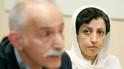 Iranian Narges Mohammadi (right) from the center for Human Rights Defenders in Iran in 2008. (AP) Iranian Narges Mohammadi (right) from the center for Human Rights Defenders in Iran in 2008. (AP)