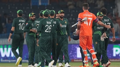 Pakistan players after win over Netherlands (PTI)