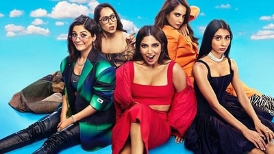 Thank You For Coming review: Bhumi Pednekar stars in the film with Shehnaaz Gill, Dolly Singh, Kusha Kapil and Shibani Bedi. (Instagram) Thank You For Coming review: Bhumi Pednekar stars in the film with Shehnaaz Gill, Dolly Singh, Kusha Kapil and Shibani Bedi. (Instagram)