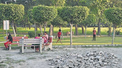 The Smriti Van at Vasant Kunj. A Vasant Kunj resident had filed a petition in NGT that DDA had laid tiles and concrete in parts of the forest (HT Photo) The Smriti Van at Vasant Kunj. A Vasant Kunj resident had filed a petition in NGT that DDA had laid tiles and concrete in parts of the forest (HT Photo)