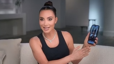 Kim Kardashian Deals with Wardrobe Slip-Up at Speaking Event (HULU) Kim Kardashian Deals with Wardrobe Slip-Up at Speaking Event (HULU)
