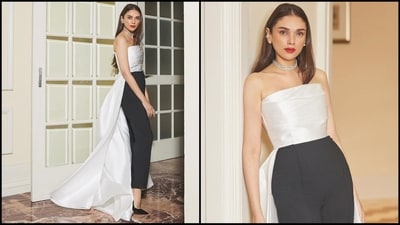 Aditi Rao Hydari recently attended the L'Oréal event in Mumbai wearing an enchanting white and black attire that showcased the perfect blend of grace and glamour. Aditi is a true fashionista who can pull off any look from a sartorial saree to a chic pant suit. Her Insta-diaries filled with stylish looks are a treasure trove of fashion inspiration for all her followers. And her latest look in a satin top and black pants combo is no exception and is sure to inspire your party wardrobe. (Instagram/@aditiraohydari) Aditi Rao Hydari recently attended the L'Oréal event in Mumbai wearing an enchanting white and black attire that showcased the perfect blend of grace and glamour. Aditi is a true fashionista who can pull off any look from a sartorial saree to a chic pant suit. Her Insta-diaries filled with stylish looks are a treasure trove of fashion inspiration for all her followers. And her latest look in a satin top and black pants combo is no exception and is sure to inspire your party wardrobe. (Instagram/@aditiraohydari)