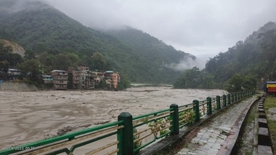 An area affected by the flood is seen in this undated handout image released on October 4, 2023, in Sikkim. (via REUTERS)