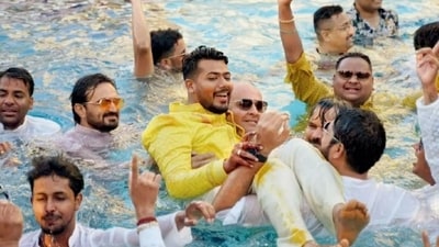 Co-promoter Sourabh Chandrakar in his wedding. Co-promoter Sourabh Chandrakar in his wedding.