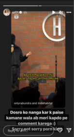 Uorfi Javed reacts to Raj Kundra's standup comedy.