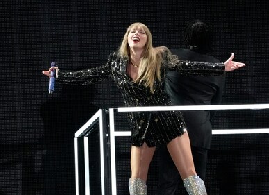 Taylor Swift performs during "The Eras Tour," Monday, Aug. 7, 2023, at SoFi Stadium in Los Angeles. (Chris Pizzello/Invision/AP) Taylor Swift performs during "The Eras Tour," Monday, Aug. 7, 2023, at SoFi Stadium in Los Angeles. (Chris Pizzello/Invision/AP)