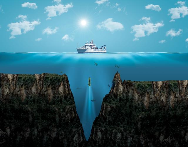 A digital illustration of the Mariana Trench, the deepest point of the earth. (Shutterstock)