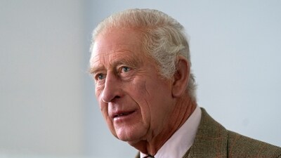Royal family: Britain's King Charles III looks on during his visit to the Global Underwater Hub. (Reuters)